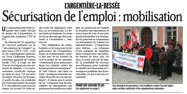 Article  réception des syndicats DL 060313