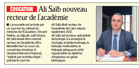 Ali saïb nouveau recteur 250713