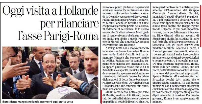 LA STAMPA 1er mai 2013