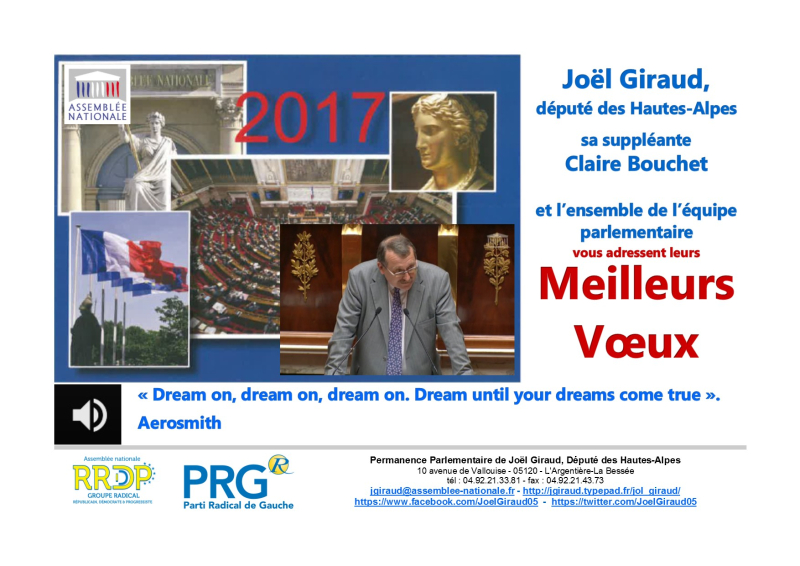 Carte de voeux musicale Joël Giraud 2017