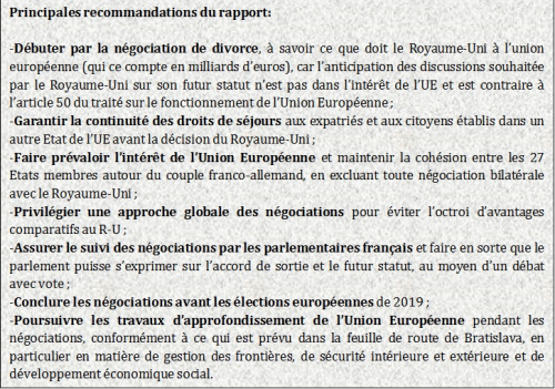 Recommandations Mission Brexit