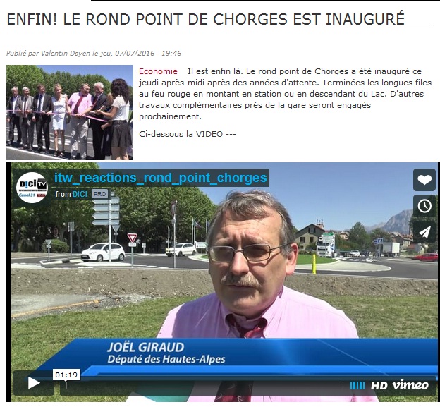 Dici tv rond point de chorges 080716