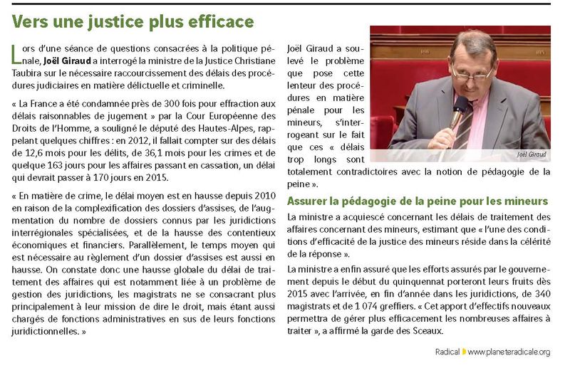 JGIRAUD vers une justice plus efficace RADICAL 623 mars 2015