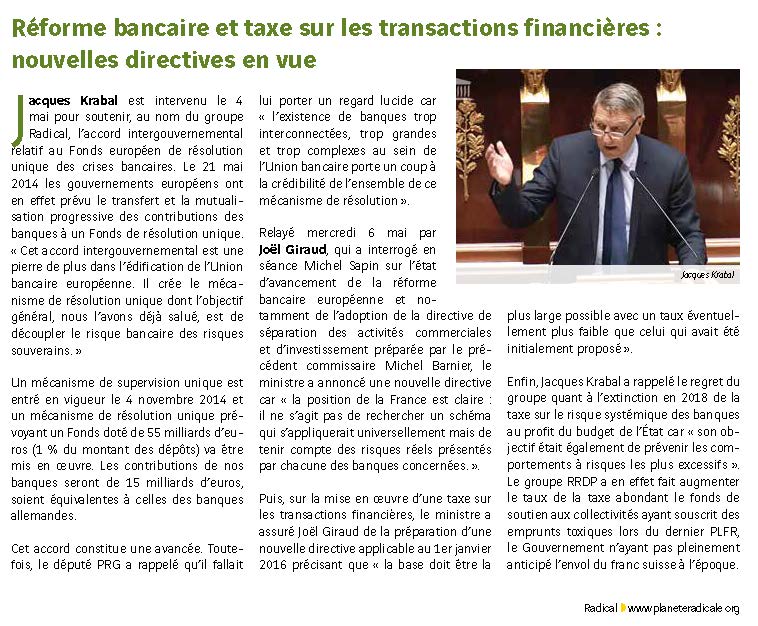 RADICAL réforme bancaire 250515