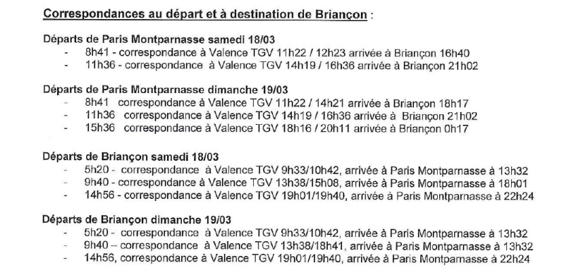 Horaires SNCF  18 19  mars 2017